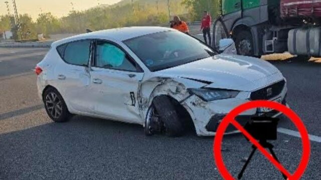 Imatge de l’accident a La Llagosta (Anti-radar Catalunya, via xarxes socials)