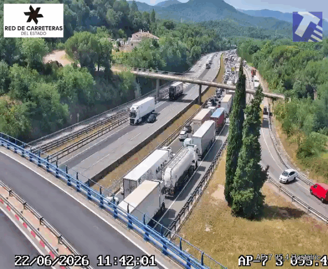 Continuen 10 km retencions intermitents a l'AP-7 entre Fogars de la Selva i Sant Celoni, en sentit sud